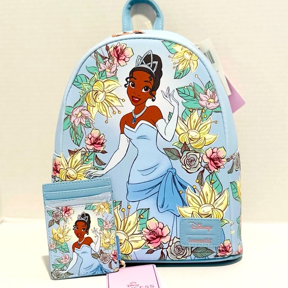 Loungefly Handbags - Loungefly Disney NWT The Princess & The Frog Floral Mini Backpack & Cardholder